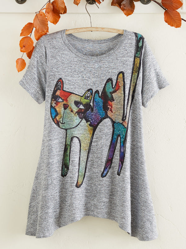 Colorful Calico Cat T-shirt