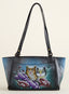 Purrfect Pair Hand-painted Leather Petite Tote