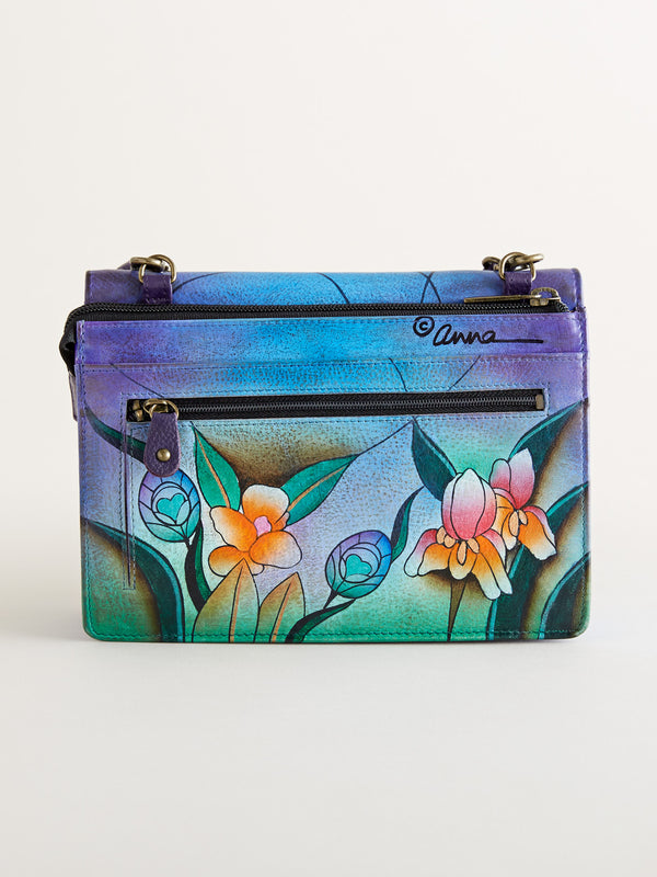 Purple Peacock Hand-painted Wallet Bag