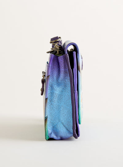 Purple Peacock Hand-painted Wallet Bag