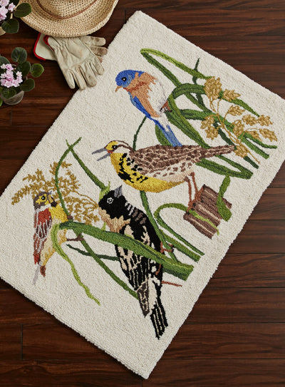 Songbird Quartet Hooked Rug