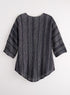 Salt and Pepper Striped Linen Top FINAL SALE (No Returns)