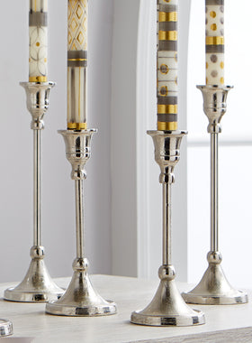 Cast Aluminum Candlesticks - Antiqued Nickel