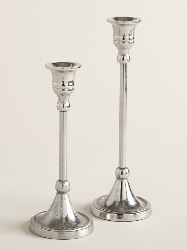 Cast Aluminum Candlesticks - Antiqued Nickel