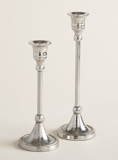 Cast Aluminum Candlesticks - Antiqued Nickel