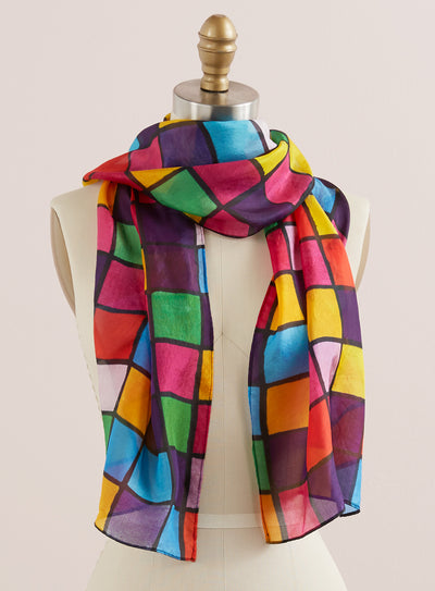 Watercolor Windows Silk Scarf