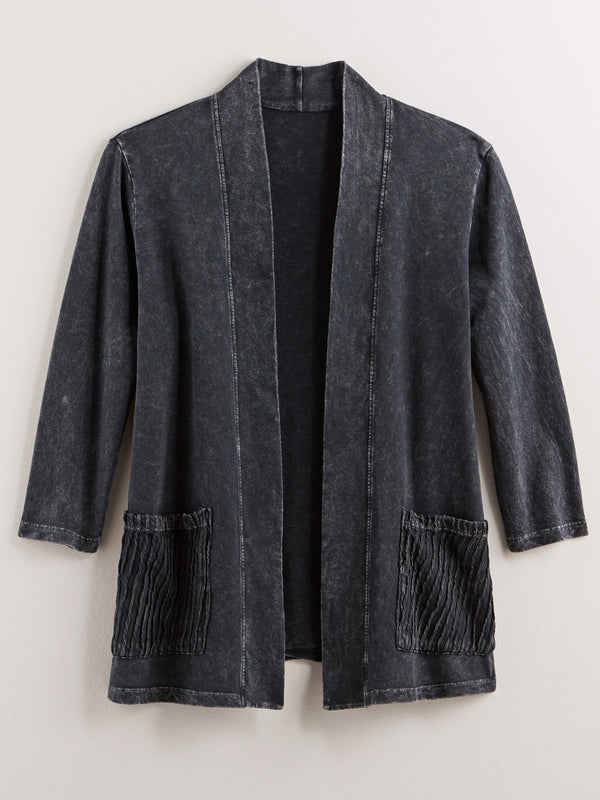 Pleated Pocket French Terry Jacket