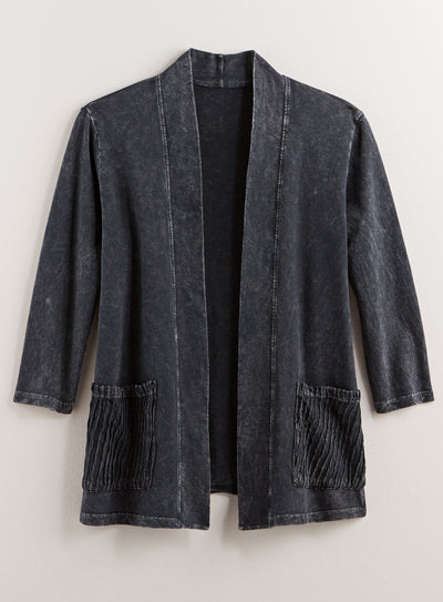 Pleated Pocket French Terry Jacket