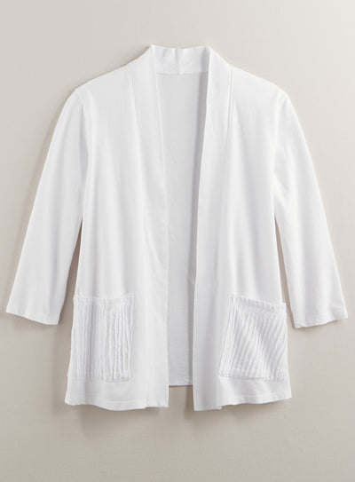 Pleated Pocket French Terry Jacket