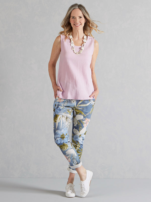 Favorite Fit Floral Cotton Terry Pants