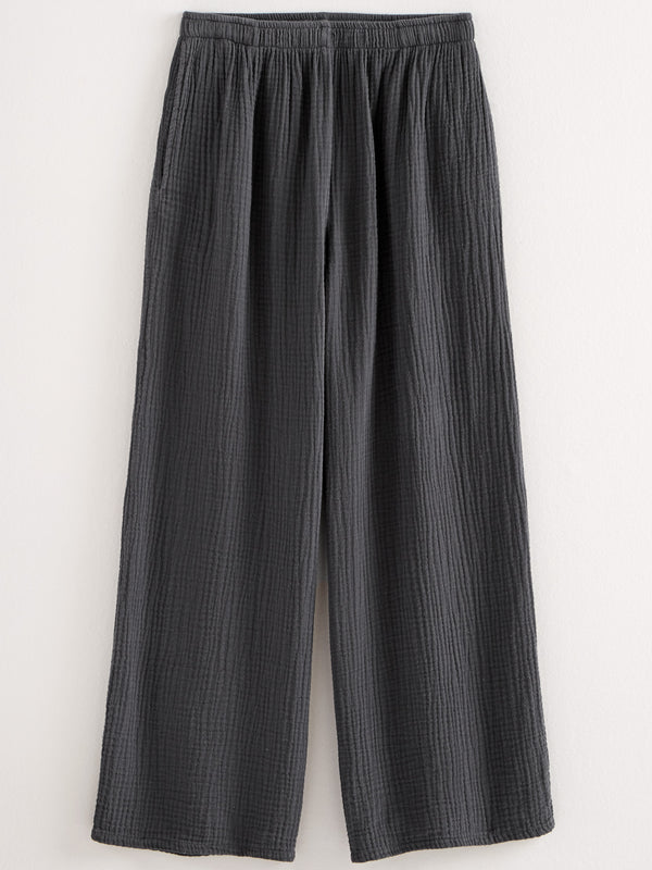 Cotton Ripple Wide-leg Pants FINAL SALE (No Returns)