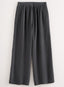 Cotton Ripple Wide-leg Pants