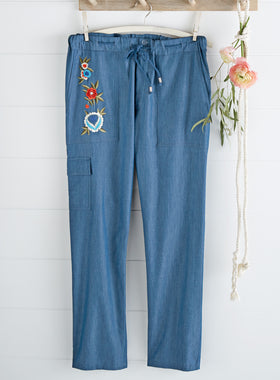 Valley of Flowers Embroidered Pants FINAL SALE (No Returns)