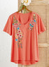 Vintage Bouquet Embroidered Tee FINAL SALE (No Returns)