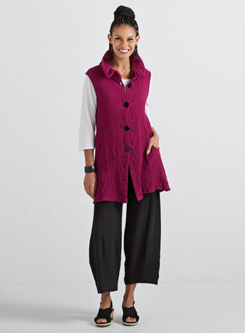 Evening Breeze Ruffle Collar Vest