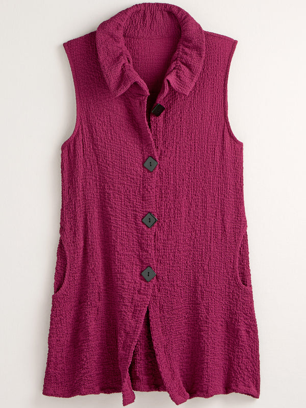 Evening Breeze Ruffle Collar Vest