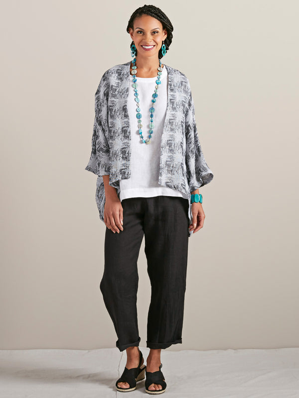 Linen-blend Ikat Jacket