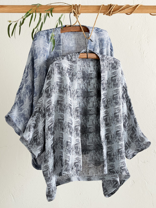 Linen-blend Ikat Jacket