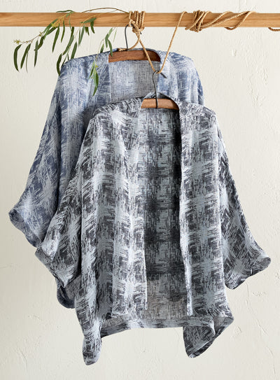 Linen-blend Ikat Jacket