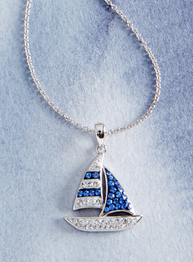 Crystal Sailboat Necklace