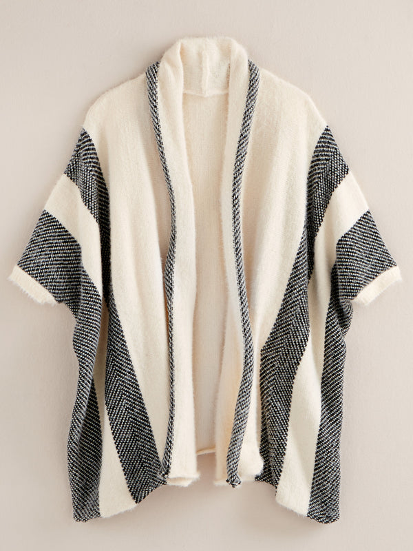 Cozy Herringbone Cardigan Wrap