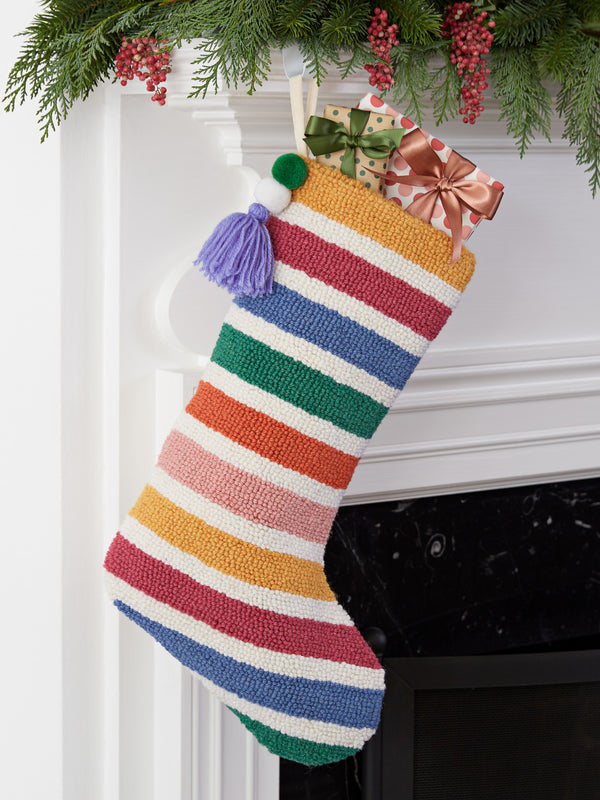 Rainbow Stripe Christmas Stocking