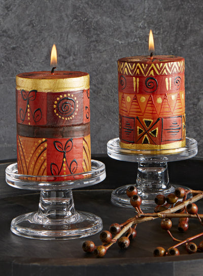 Harvest Hues Hand-painted Pillar Candles