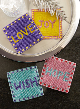 Warm Wishes Beaded Coasters - Set of 4