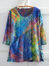 Rainbow Flocked Pocket Top