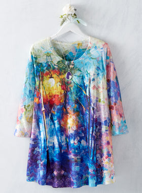 Bright Brushwork Tunic FINAL SALE (No Returns)