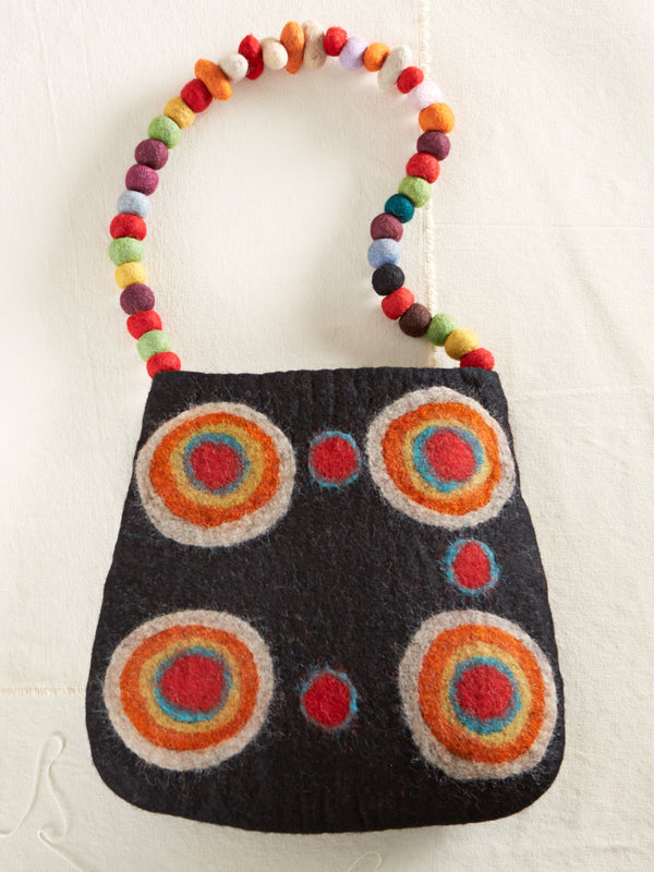 Hand-felted Pom-Pom Purse