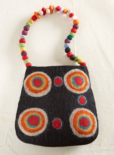 Hand-felted Pom-Pom Purse