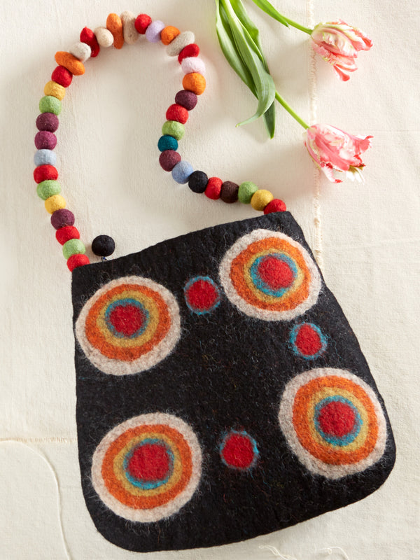 Hand-felted Pom-Pom Purse