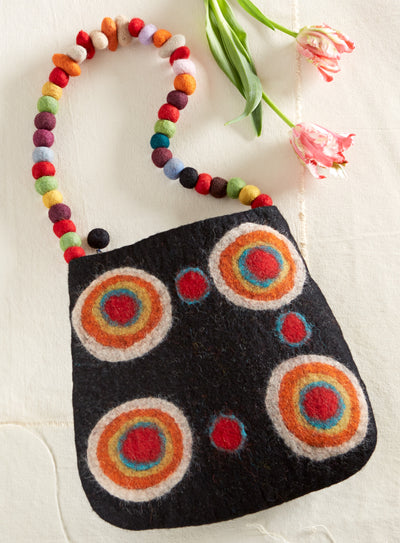 Hand-felted Pom-Pom Purse