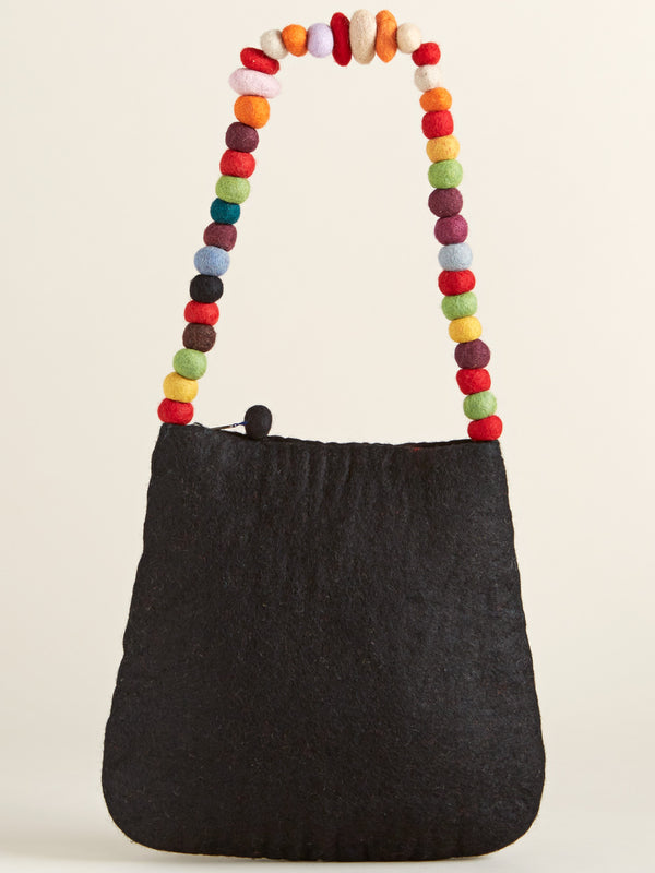 Hand-felted Pom-Pom Purse