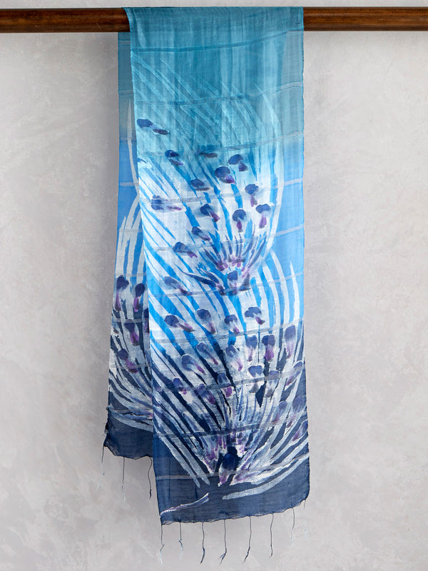 Thai Painted Peacock Scarf