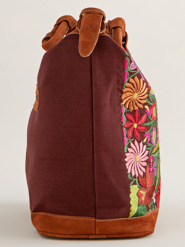 Embroidered Floral Overnight Bag