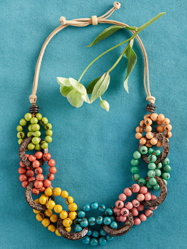 Bahama Mama Rainbow Beaded Necklace