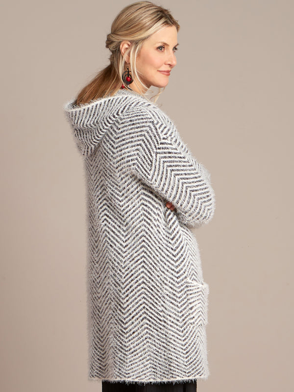 Herringbone Fuzzy Cardigan FINAL SALE (No Returns)