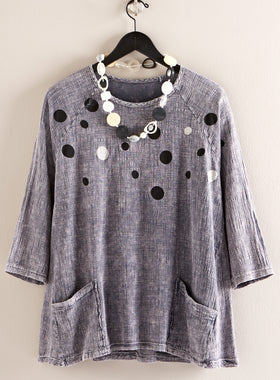 Chalkboard Polka Dot Top FINAL SALE (No Returns)