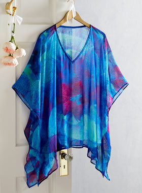 Jewel Blues Caftan Top