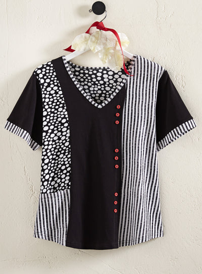 Polka Dot Stripe Top