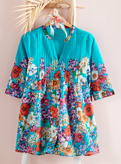 Lush Garden Pleated Tunic FINAL SALE (No Returns)