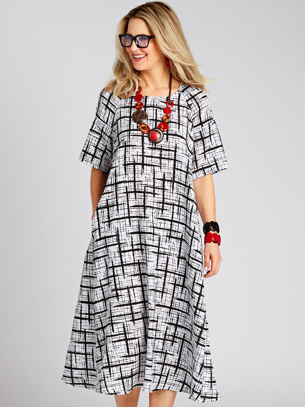 Puzzle Pieces A-line Dress FINAL SALE (No Returns)