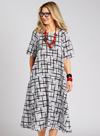 Puzzle Pieces A-line Dress FINAL SALE (No Returns)