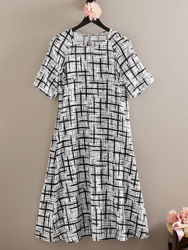 Puzzle Pieces A-line Dress FINAL SALE (No Returns)