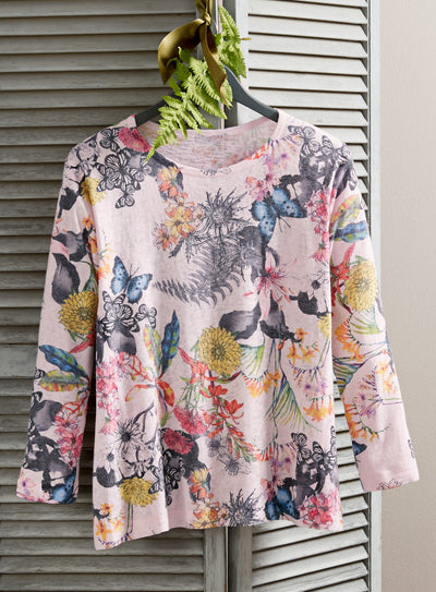 Butterfly Botanical Top FINAL SALE (No Returns)