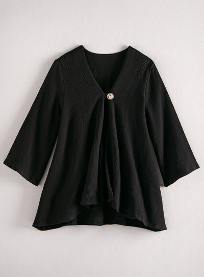 Cotton Ripple One-Button Jacket