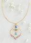 Nested Lotus Gemstone Necklace - Cool Colors