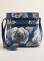 Midnight Rose Hand-painted Leather Crossbody Purse